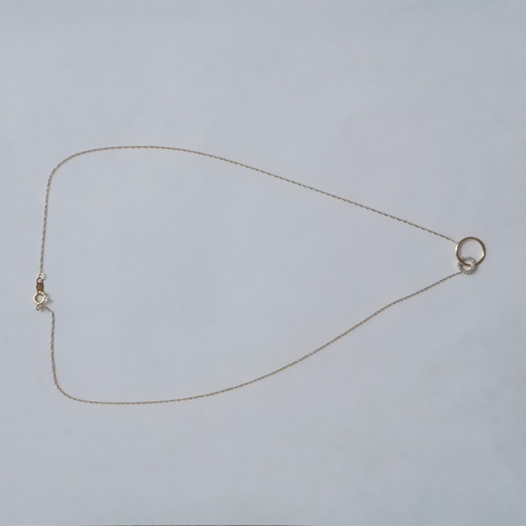 18K Gold Vermeil Diamond Accent Interlocking Circle Necklace - Picture 4 of 5